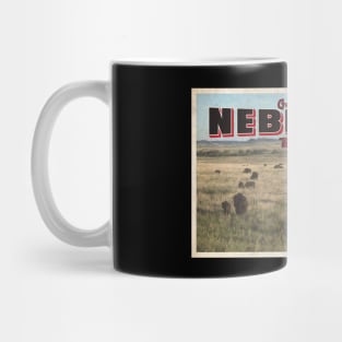 Greetings from Nebraska - Vintage Travel Postcard Design Mug